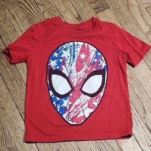 Marvel Red Kids Spider-Man Mask Graphic Tee with Stars
